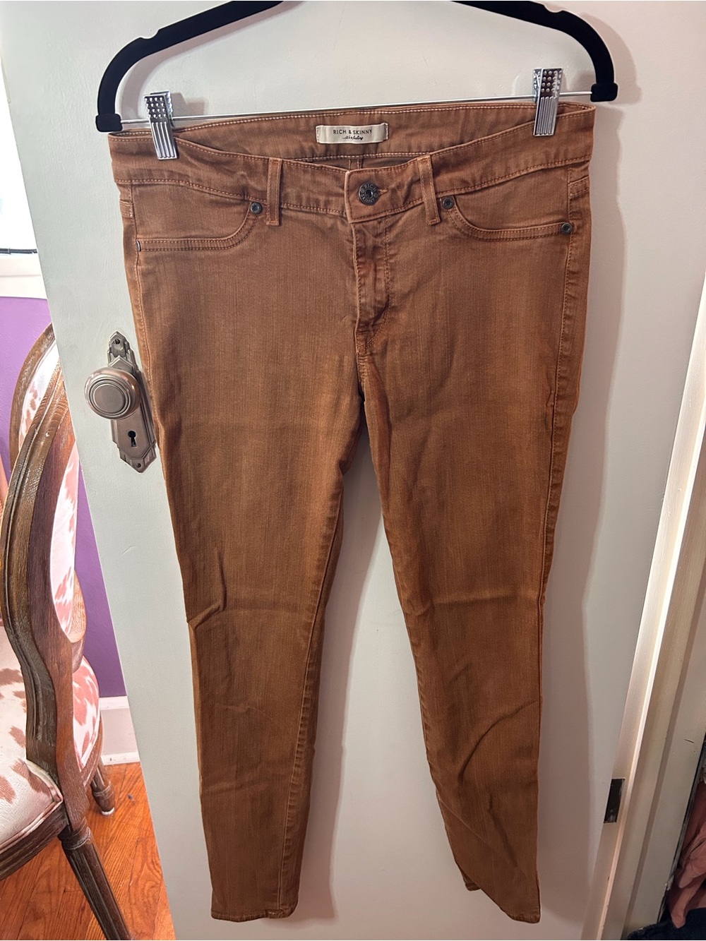 Rich & Skinny Ankle Length Jeans in Camel Brown